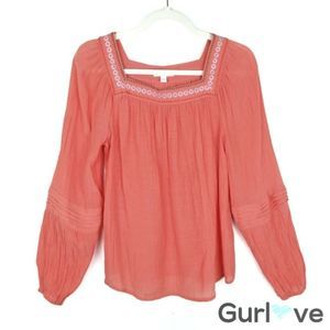 Lauren Conrad Sz S Embroidered Blouse